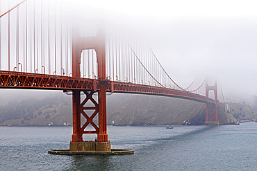 Morning view of popular Golden Gate Bridge, San Francisco,