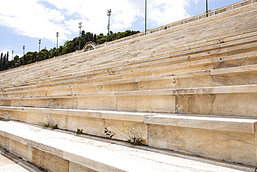 Seats in the Panathenaic Stadium, original modern day Olympic Stadium, Athens, Greece