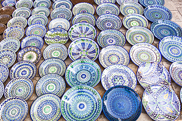 Ceramic plates and bowls for sale, Bukhara, Uzbekistan