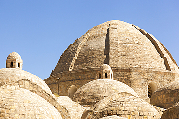 Domed roof of Toqi Zargaron, also known as Toki Zargaron, jewellers trading market, Bukhara, Uzbekistan