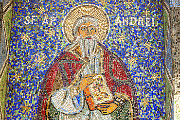 Mosaic of Saint Andrew on exterior of Saint Peter and Saint Paul the Apostles Cathedral, Constanta, Romania