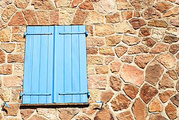 Blue window shutters, Domaine de la Cabro D,??Or, Grimaud, Cote D,??Azur, France