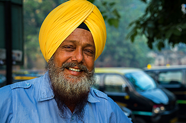 Taxi driver in New Dehli street