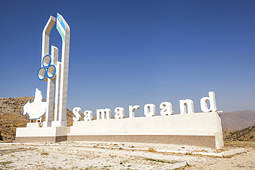 Samarqand sign, Samarkand, Uzbekistan