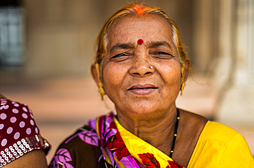 A woman visiting the Red Fort