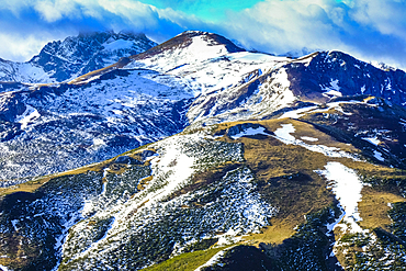 Espigￃﾼete peak view from Bistruey mountain area.  Cantabria, Spain, Europe,