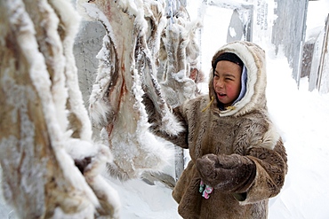 Young boy in Gjohaven, an inuit settlement in the far north of Canada