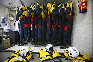 rescue operation by a lifeboat at the northsea