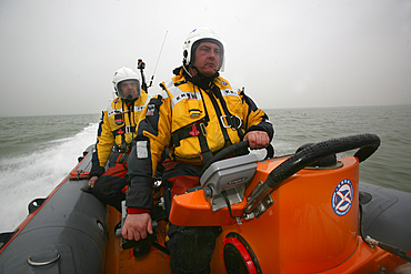 rescue operation by a lifeboat at the northsea