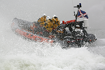 rescue operation by a lifeboat at the northsea