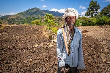 Portrait of an Ethiopian farmer, Debre Berhan, Ethiopia.