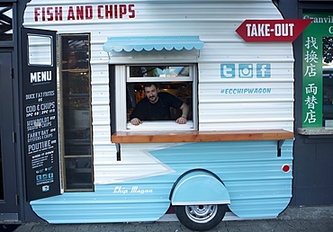 fish and chips restaurant at granville island, vancouver