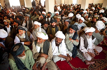 Pashtun visit the mosque on friday to pray in uruzgan, Afghanistan