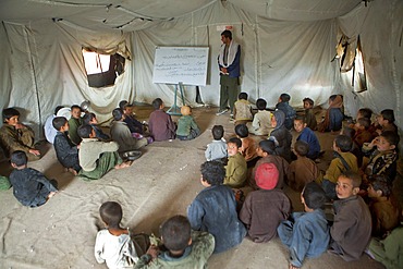 tented school in a slum in Kabul