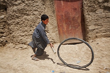 Afghan children playing in a  slum in Kabul