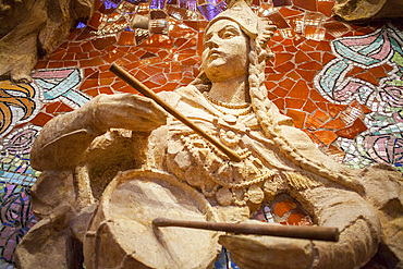 Palau de la Musica Catalana,detail of stage, by Lluis Domenech i Montaner, Barcelona, Spain