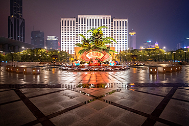 Shanghai, China, 27th Jan 2020, Empty plaza outside the Shanghai museum during the Coronavirus outbreak