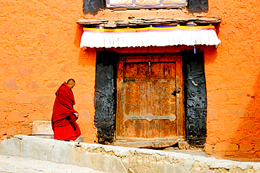 landscape, Tashilunpho, buddhism, buddha, buddhist, Tibetan buddhism, shigatse, tibet, tibetan plateau, red robe, religion, prayer, monk, sacred, holy, monastery