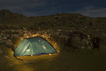 "El Rincon" Campsite at Night, Perito Moreno National Park, Southern Andean Patagonia, Santa Cruz, Argentina