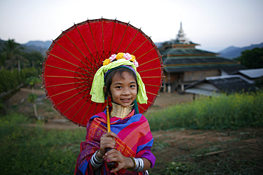 Life of a young girl of the Longneck tribe in Myanmar