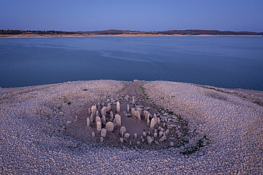 Dolmen of Guadalperal. The monument is within the Valdeca�as reservoir in the Tajo River, Caceres, Spain