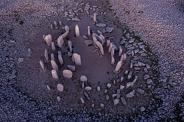 Dolmen of Guadalperal. The monument is within the Valdeca�as reservoir in the Tajo River, Caceres, Spain