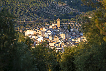 The village of Quesada and olive groves, Jaen province, Andalucia, Spain.