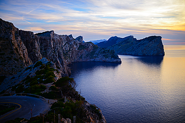 Sunset from Cap de Formentor lighthouse, Mallorca, Spain