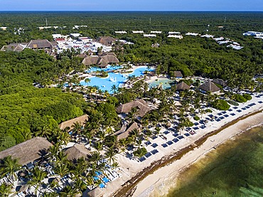 Aerial view of Grand Palladium White Sand Resort and Spa in Riviera Maya, Yucatan Peninsula, Quintana Roo, Caribbean Coast, Mexico