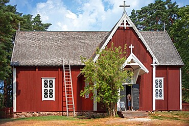 Själö Church in Seili Island in Väståboland in Pargas in Southwest Finland Turku archipelago. The archipelago ring road or Saariston rengastie is full of things to see, do and do. The Archipelago Trail can be taken clockwise or counter clockwise, starting in the historical city of Turku, and continuing through rural archipelago villages and astonishing Baltic Sea sceneries. The Trail can be taken from the beginning of June until the end of August.