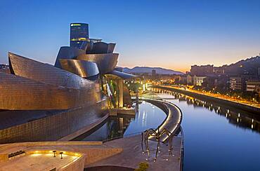 Guggenheim Museum and Nervión river,  Bilbao, Spain