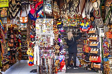 Souvenir shop on the top of Cerro de Monserrate, next Santuario del Senor de Monserrate, Church, Bogota, Colombia