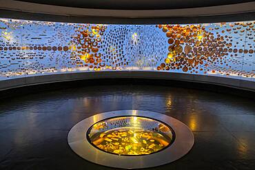 Offering room, sala de la ofrenda, Gold artifacts on display, Gold museum, Museo del Oro, Bogota, Colombia, America