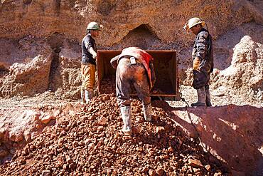 Miners at Pailaviri mine, Cerro Rico, Potosi, Bolivia