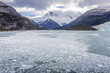 Pia bay or Pia Fjord, in Beagle Channel (northwest branch), PN Alberto de Agostini, Tierra del Fuego, Patagonia, Chile