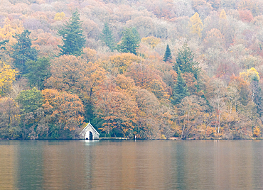 A boathouse on Windermere, Lake District National Park, UNESCO World Heritage Site, Cumbria, England, United Kingdom, Europe