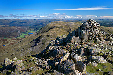 The Langdale Valley and Wetherlam from Swirl How, Coniston Fells, Lake District National Park, UNESCO World Heritage Site, Cumbria, England, United Kingdom, Europe