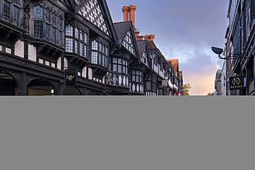 The Medieval Half Timbered Northgate Shopping Rows on Northgate Street, Chester, Cheshire, England, United Kingdom, Europe