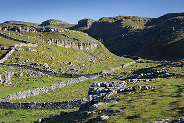 The entrance to Watlowes Dry Valley, near Malham, Yorkshire Dales National Park, Yorkshire, England, United Kingdom, Europe