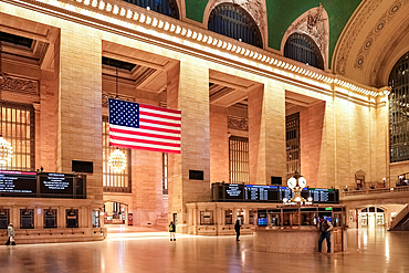 Architectural detail of Grand Central Terminal (GCT) (Grand Central Station) (Grand Central), a commuter rail terminal, third busiest of North America, Midtown Manhattan, New York City, United States of America, North America