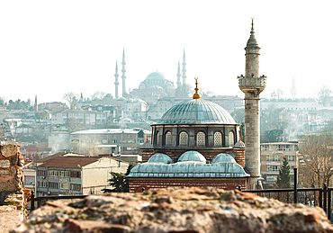 Views of Istanbul districts, Mosque Quarter, with the Suleymaniye Mosque in the background, Istanbul, Tyrkey, Europe