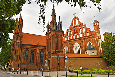 Saint Anne's Church and the Church of St. Francis and St. Bernard, UNESCO World Heritage Site, Vilnius, Lithuania, Europe