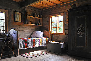 Inside a house, traditional fisherman's farmstead of a coastal village, Ethnographic Open-Air Museum near Riga, Latvia, Baltic region, Europe