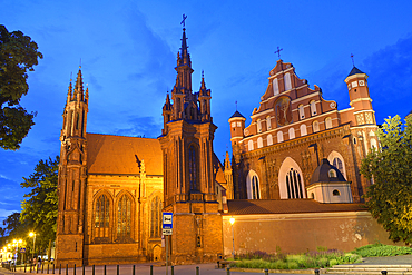 Saint Anne's Church and the Church of St. Francis and St. Bernard, UNESCO World Heritage Site, Vilnius, Lithuania, Europe