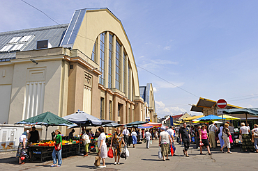 The Central Market, one of the largest and oldest markets in Europe, with five food pavillons located inside vast converted Zeppelin hangars, Riga, Latvia, Baltic region, Europe