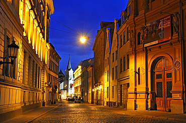 Pils Street by night, Old Town, Riga, Latvia, Baltic region, Europe