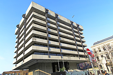 Modern architecture office block, Central Bank of Ireland building, city of Dublin, Republic of Ireland, Europe