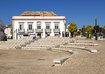 Modern open amphitheatre in Praca da Republica, Tavira, Portugal, Europe