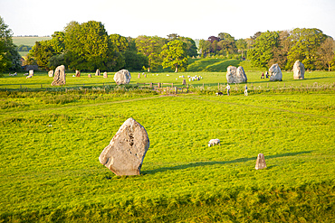 Neolithic stone circle and henge at Avebury, UNESCO World Heritage Site, Wiltshire, England, United Kingdom, Europe