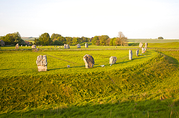 Neolithic stone circle and henge at Avebury, UNESCO World Heritage Site, Wiltshire, England, United Kingdom, Europe